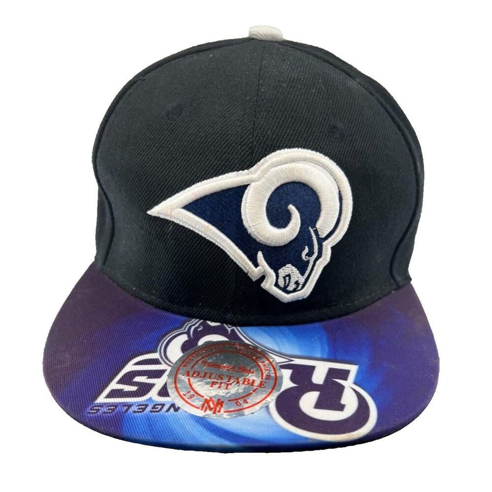 Vtg Mitchell & Ness NFL Los Angeles Rams 100% Wool Snapback Hat Cap Paintbrush